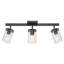 Trixie 3-Light Matte Black Track Lighting with Seeded Glass Shades and Pivoting Track Heads