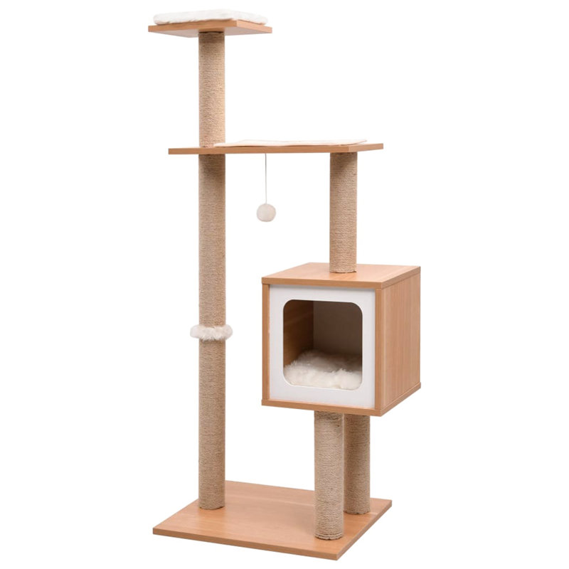 Gianna 123cm H Cat Tree, Oak/White