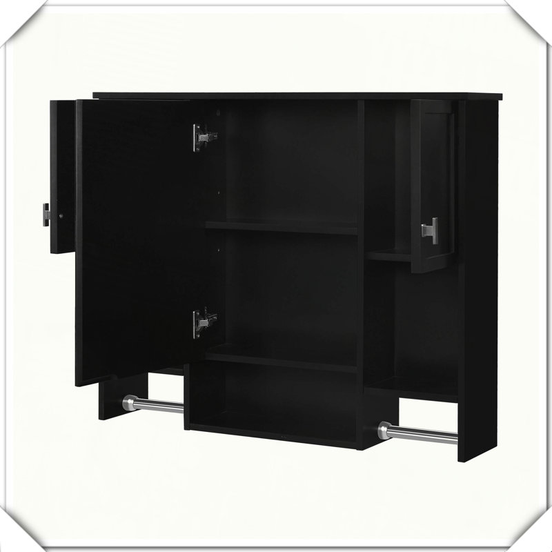 Armoire à pharmacie murale avec rangement pour porte-serviettes miroir