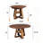 Extendable Round Dining Table with Hidden Storage and Decorative Woven Details