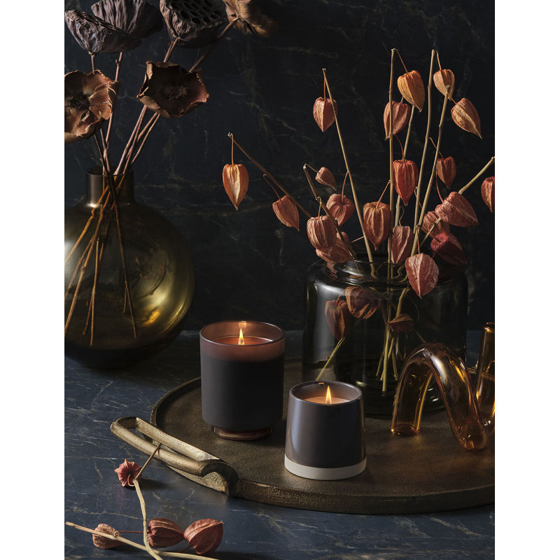 Refillable Boxed Glass Candle, Woodfire, Refillable Boxed Glass
