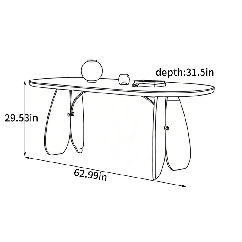 Slate Dining Table, 29.53"H x 62.99"L x 31.5"W