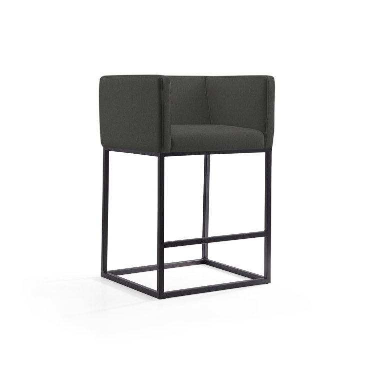 Upholstered Counter Stool with Metal Frame