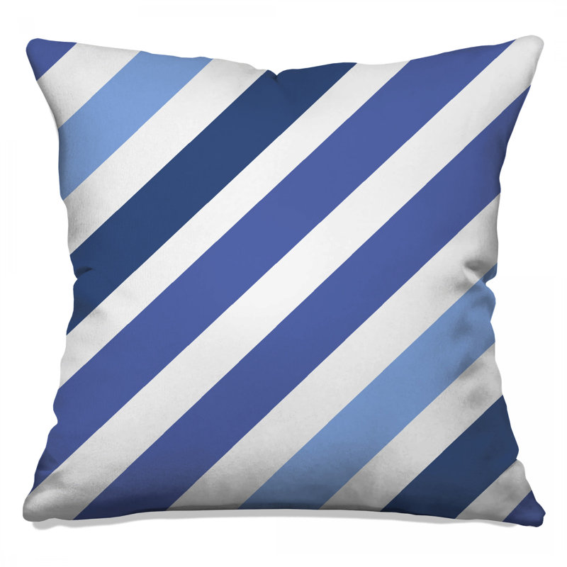 Coussins décoratifs bleus à rayures diagonales, 18 x 18 pouces