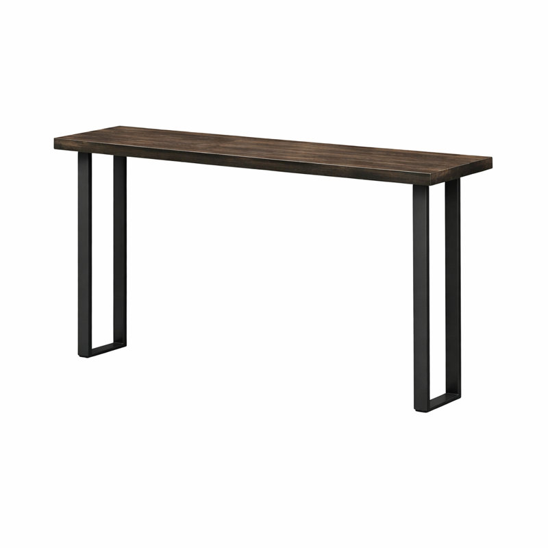Table de bar haute avec base en U, Brun, 42'' H X 84'' W X 18'' D