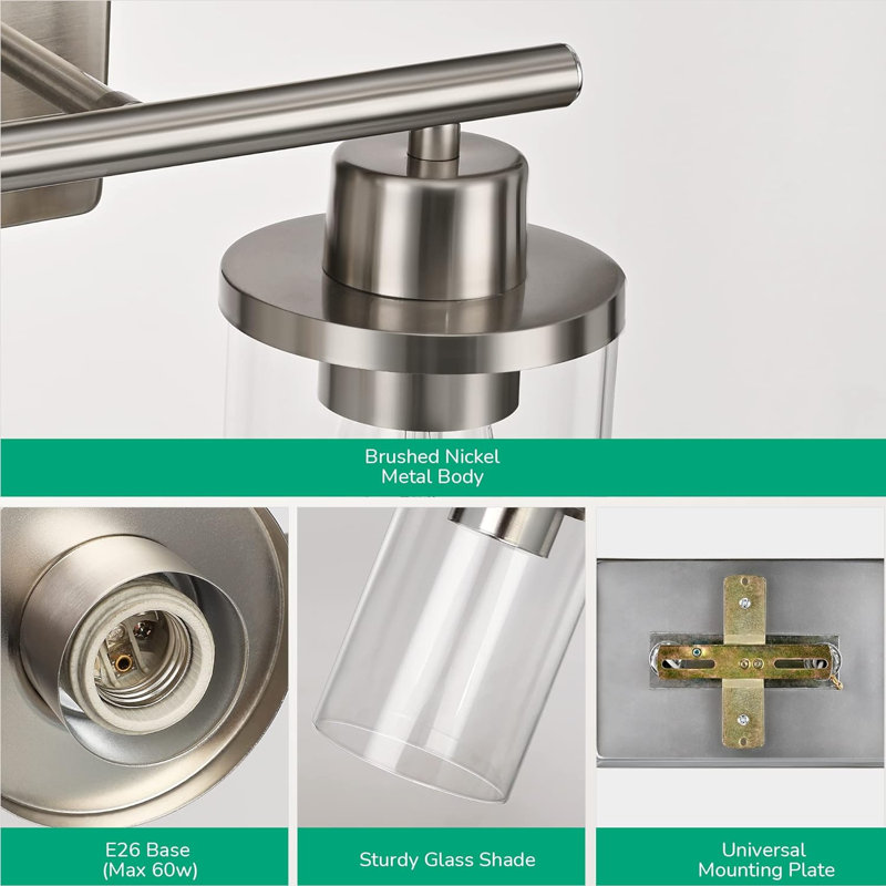 Éclairage pour meuble-lavabo 2 lumières Obdulio, Argent