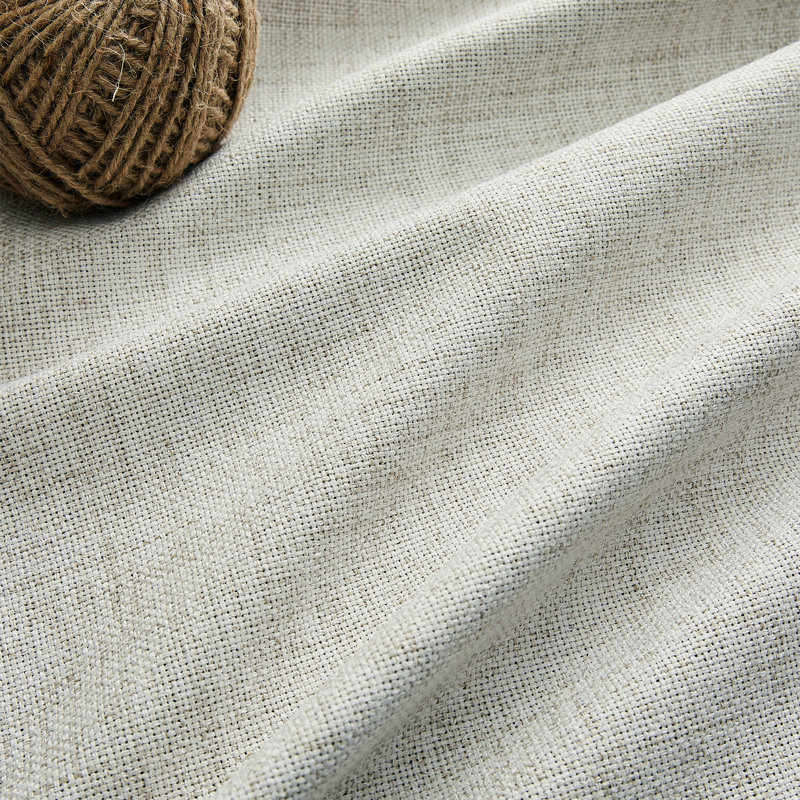 （4 pièces） Ensemble de 4 panneaux de rideaux occultant en toile de jute 100% polyester pour chambre à coucher avec œillets en métal