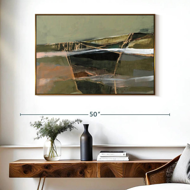 Horizon réfracté I, Cadre flottant doré, 40 po x 27 po