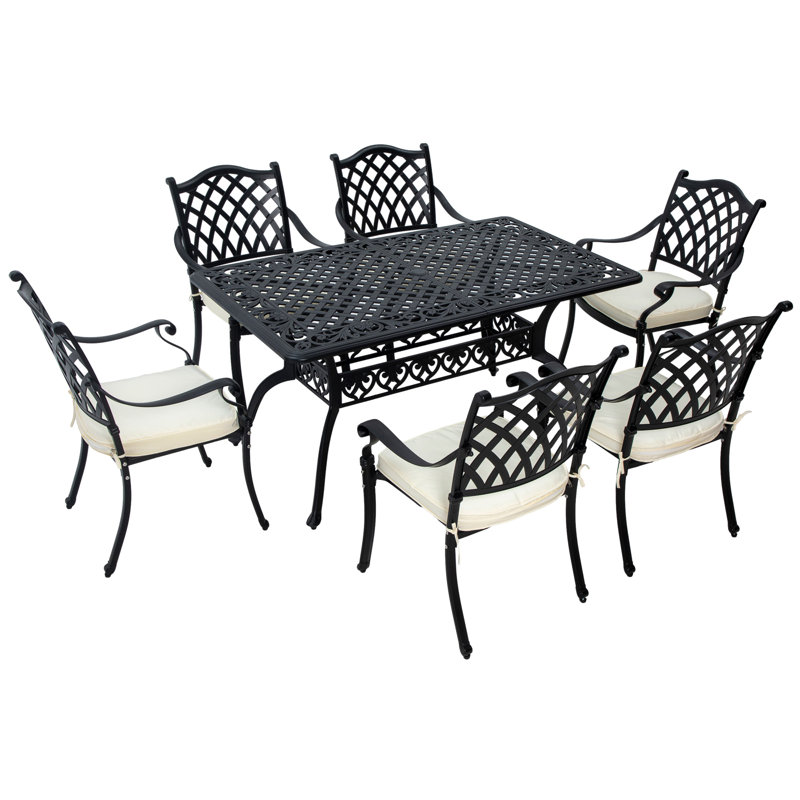 Clarendale 6 - Person Patio Dining Set with Rectangular Table , Cushions Included