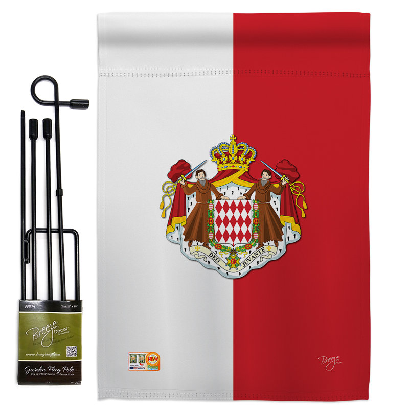Polyester de 2 côtés 18,5 x 13 po monaco ensemble de drapeau