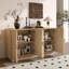 Buffet 4 portes avec poignées semi-circulaires et tablettes réglables-116124559