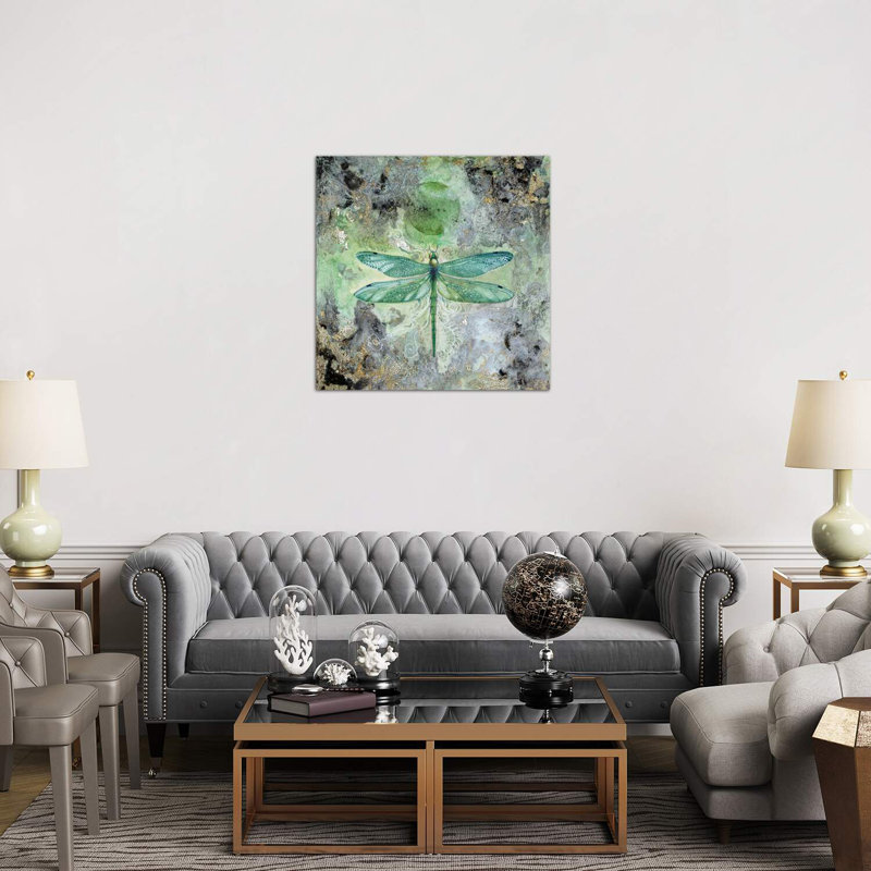 Dragonfly V par Stephanie Law - reproduction d'art, H 18 po x l 18 po x 1,5 po, Toile tendue