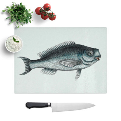 Tempered Glass Fish Chopping Board