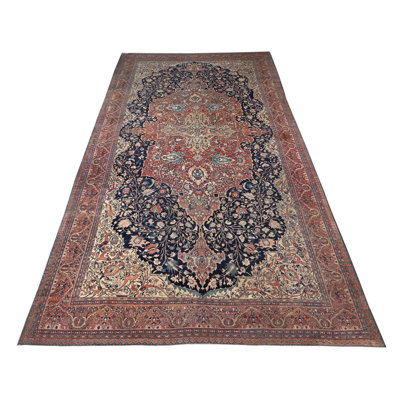 14'x25'9" Lychee Red, Antique Persian Fereghan Sarouk, Good Condition, Clean and Soft, Mansion Size, Hand Knotted, 100% Wool, XL, Oversized, Oriental Rug