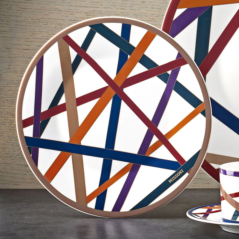 Missoni Dessert Plates NASTRI Set of 2 diam. 8.5 in