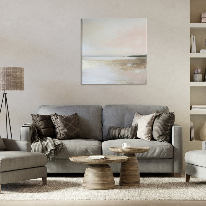Toile «Mute Landscape Hidden Coast», conception par Petal Prints Design, H 30 po x l 30 po