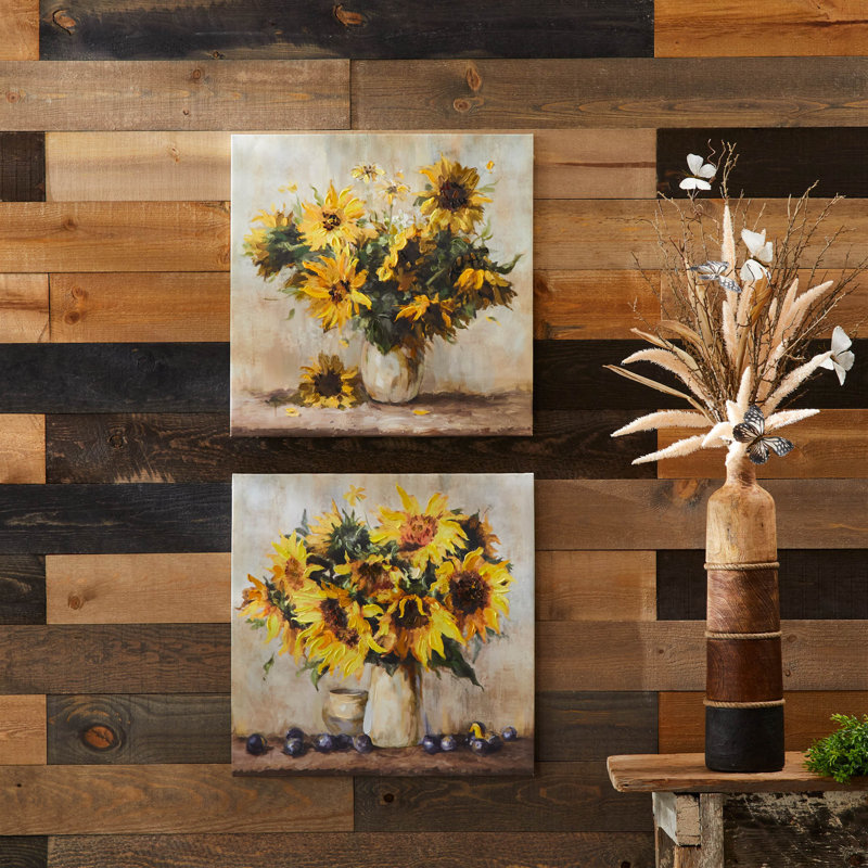 Art mural sur toile Vase tournesol