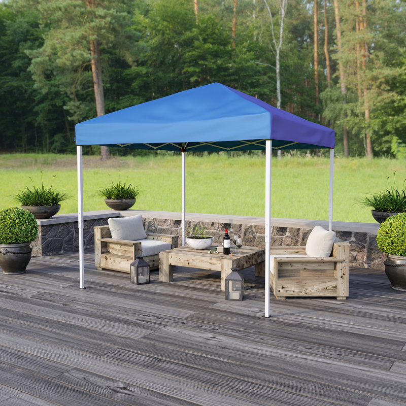 Blue 8'x8' Weather Resistant Pop Up Canopy Tent with Carry Bag