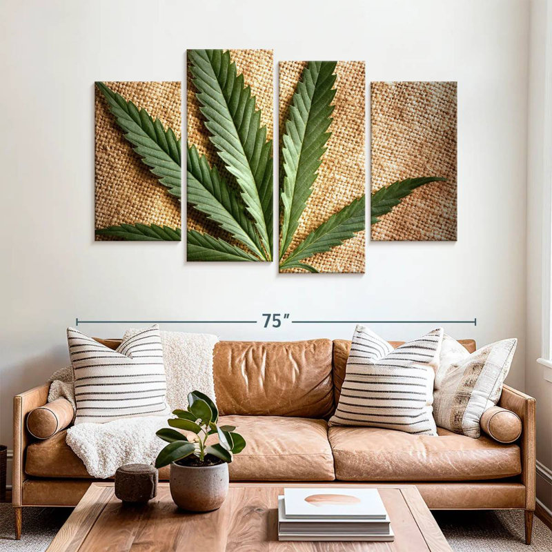 Marijuana sur bois, H 42 po x l 68 po