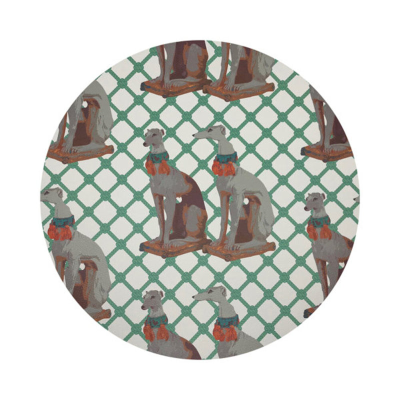 Regal Greyhound Vegan Leather Round Placemats, Marion