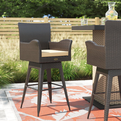 Mcconnell 27" Patio Bar Stool with Cushion