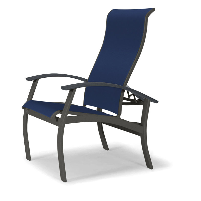 Chaise de patio Askar, Graphite texturé, Graphite classique, Bleu marine 13D Sunbrella®