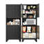  Armoire de rangement en métal de 69 po de hauteur, garde-manger avec support pour micro-ondes-1680243368