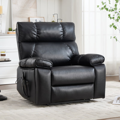 Aura 40.56" W Oversize Dual Motor Power Lift Recliner Chair With Heated And Massage Hidden Cup Holder
