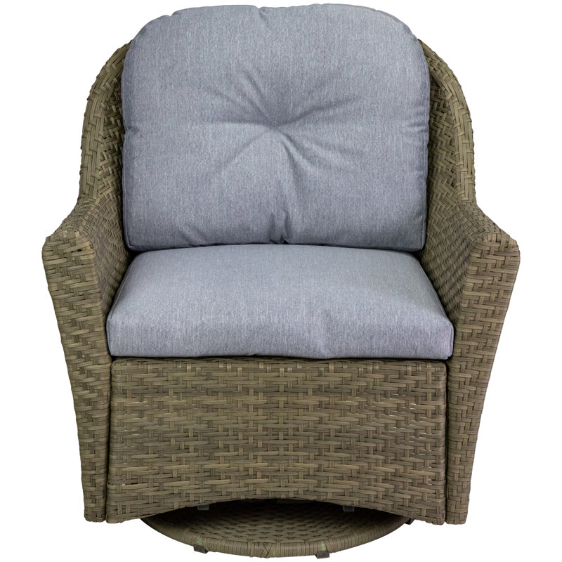 Chaise d'extérieur coulissante en osier avec coussins