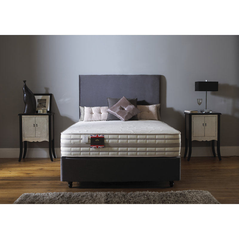 Aspelare Pocket Memory Divan Bed Set, Sky Plush Velvet, Double (4'6), 2 Drawers