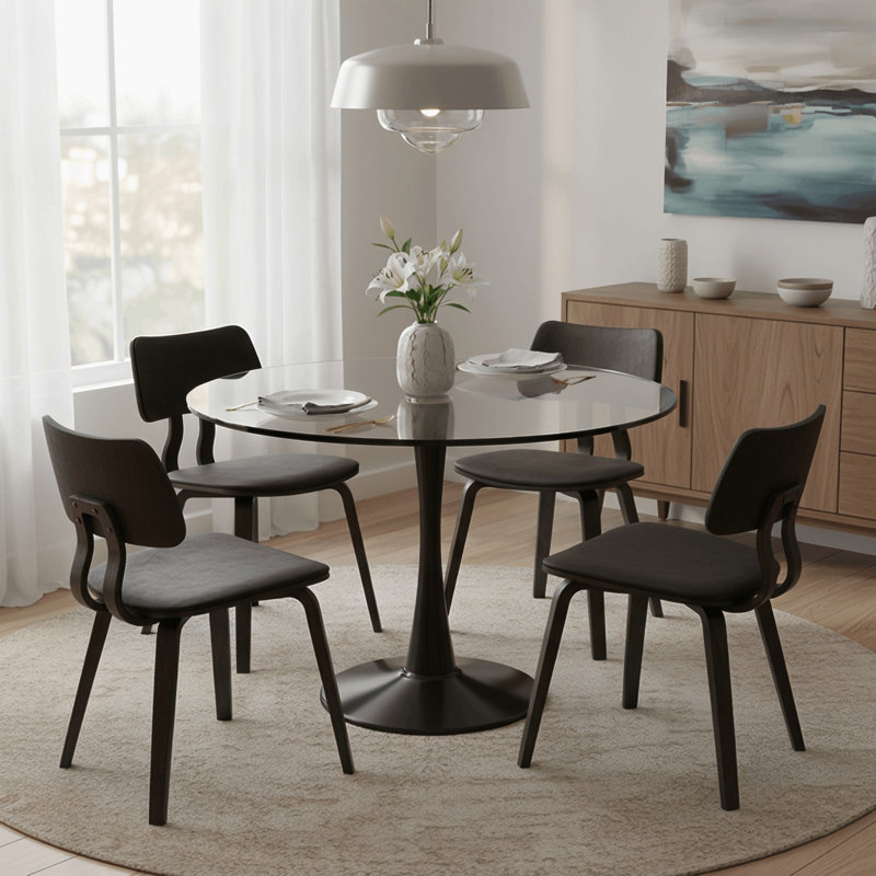 Table de salle à manger Elkton, Noir, 31 po de largeur