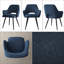  Ensemble de salle à manger rond avec table à piédestal de 42 po et 4 chaises de salle à manger rembourrées-1373194032