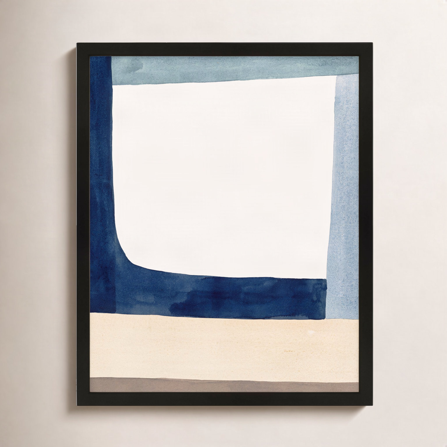 Composition In Blue 1 by Julia Balfour, Black Framed Paper, 20" H x 16" W x 1.25" D