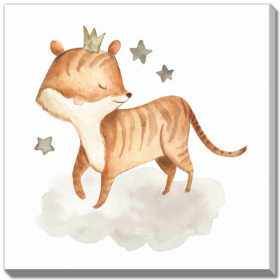 Fox With Stars Canvas Wall Art