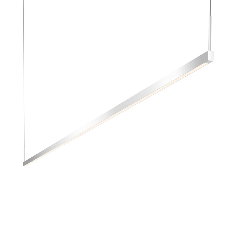 Luminaire suspendu à une face DEL Thin-Line, Aluminium satiné brillant, 3500K, H 5 po x l 48 po x P 0,75 po