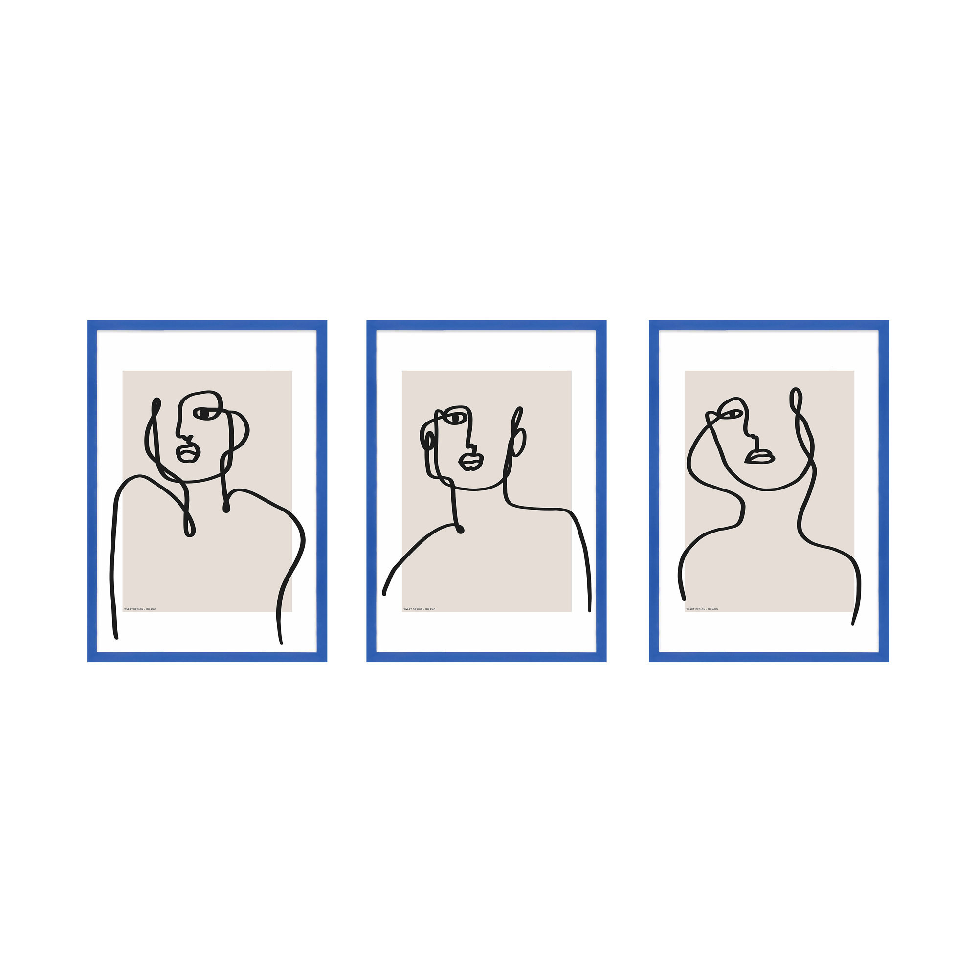 Figure And Form by Romina Gadler, Blue Framed Paper, 38" H x 26.5" W x 1.25" D