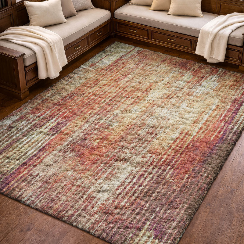 Tapis à poils longs de qualité supérieure lavable à la machine Dream ADS582, Paprika, 3' x 5'