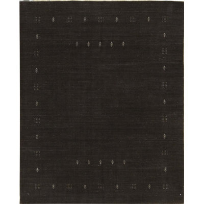 Wool Area Rug in Dark Brown/Ivory