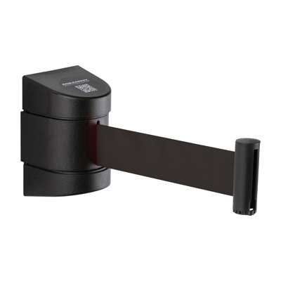 Retractable Wall Mount Caution Belt - 6.5 Ft. Black Belt by DuraSteel Guardian 2.0