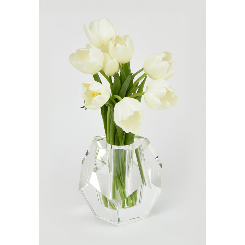 Vase de table en cristal diamond cut Letha