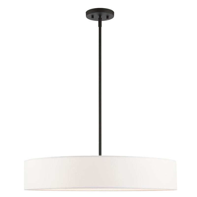 Lustre tambour Ashtun, Noir, Blanc cassé, 4
