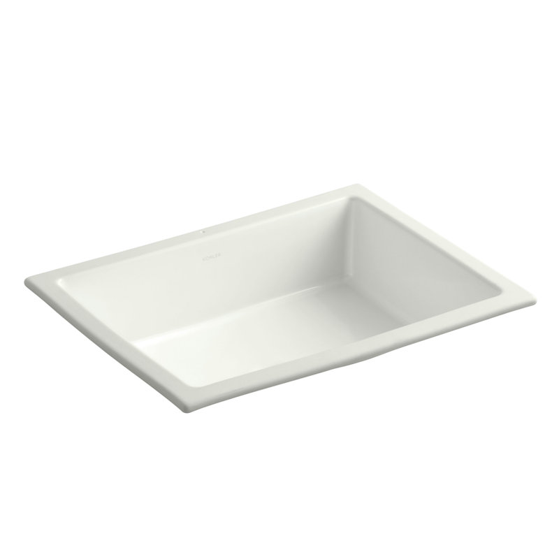 Verticyl Rectangular Undermount Bathroom Sink with Overflow, Dune