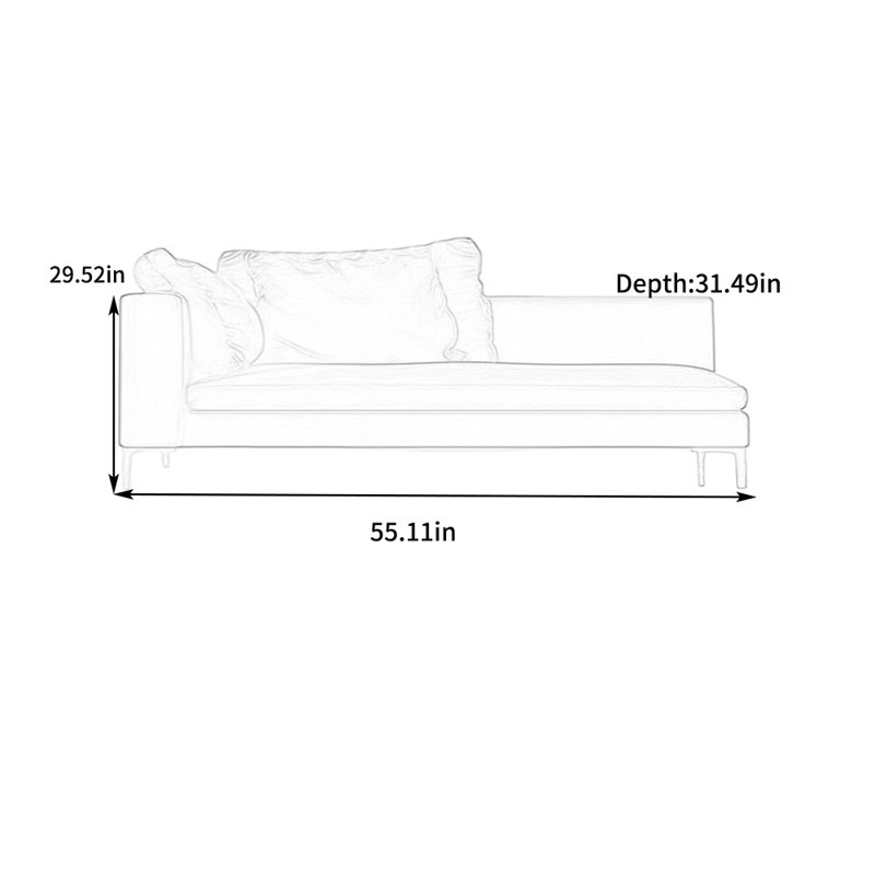 Fauteuil inclinable en velours éponge très extensible, Orienté à gauche (vu de face)