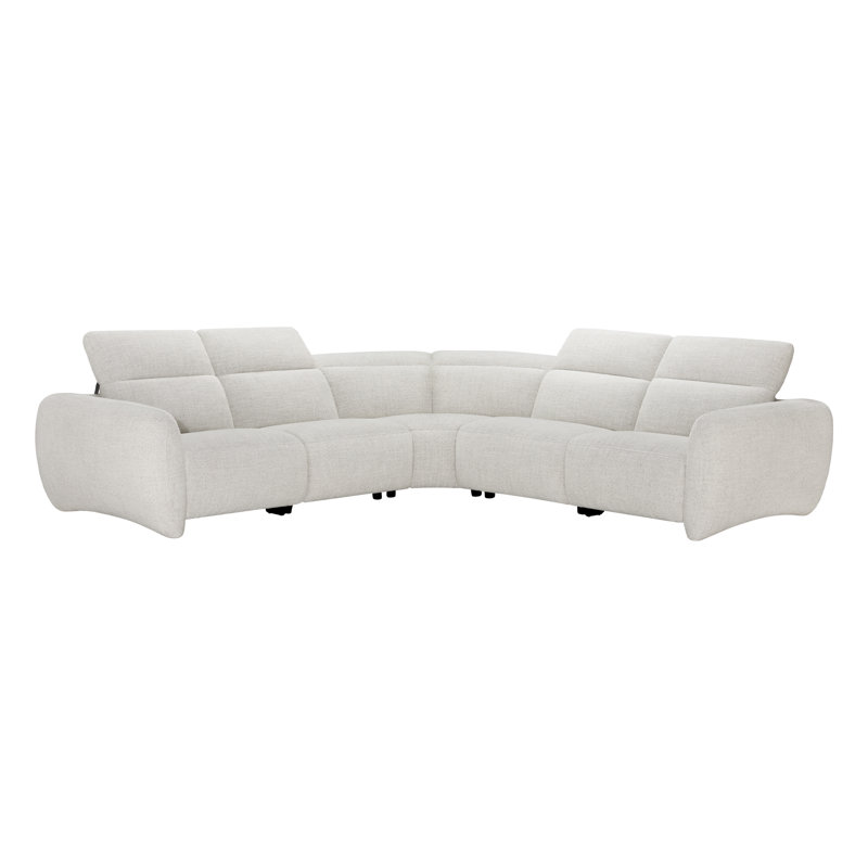 Canapé modulaire inclinable électrique 5 pièces Astro, Mélange de polyester ivoire