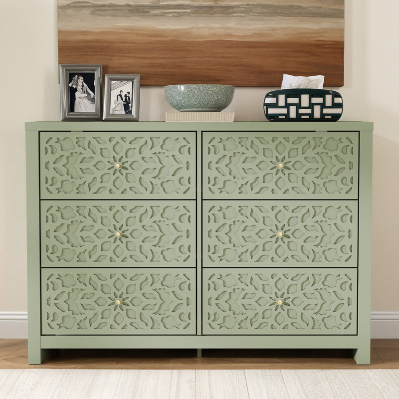 Lukasik 45.4'' W 6 - Drawer Dresser, Sage Green
