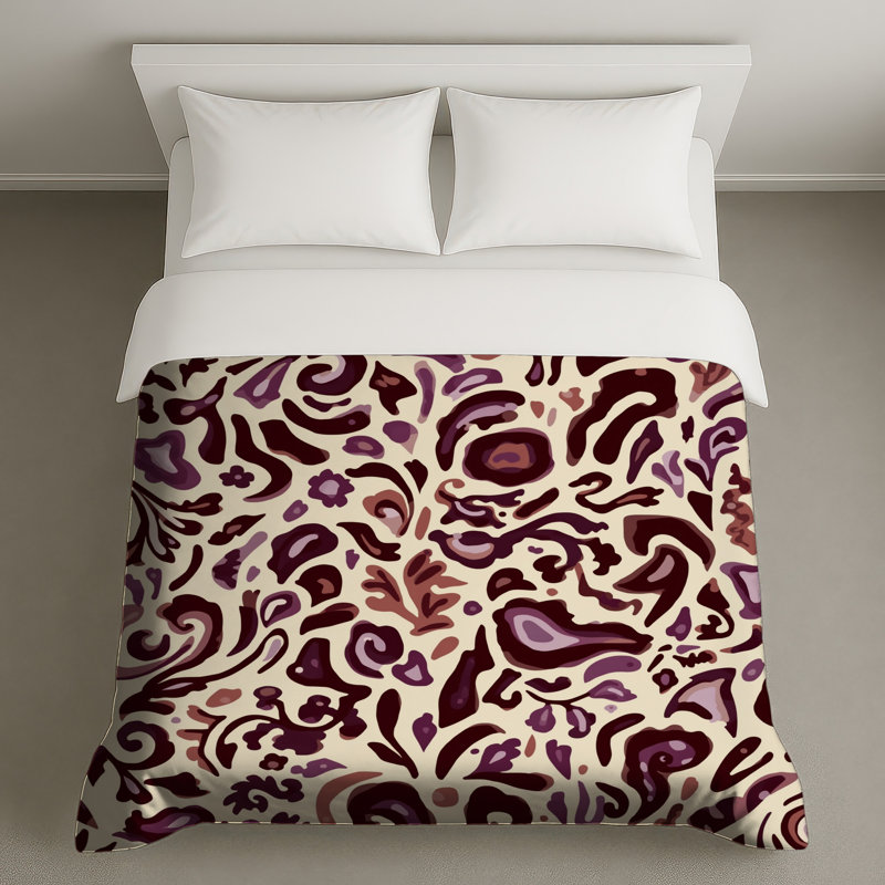 Abstract Floral Pattern Duvet Covers, Queen