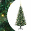 vidaXL Artificial Pre-lit Christmas Tree Green PVC and Metal-457566955