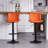 Denan Swivel Adjustable Height Bar Stools, Faux Leather Modern Bar Stools, Upholstered Counter Stool-452764890
