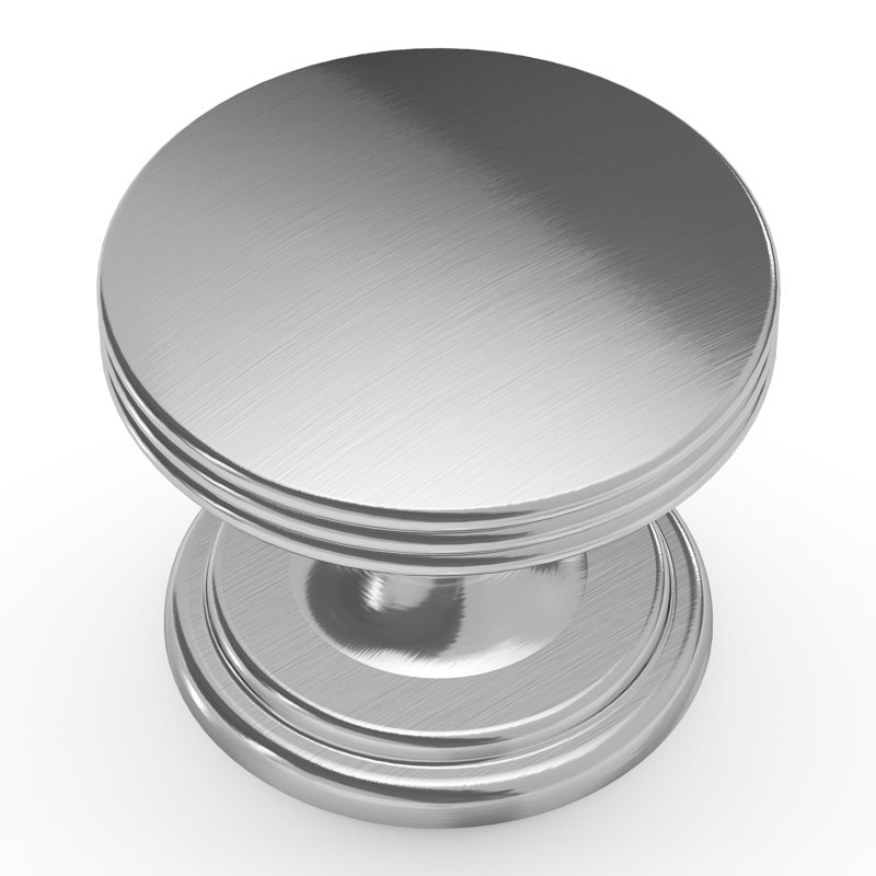 Poignée ronde American Diner - bouton d'armoire en nickel satiné de 1 3/8 po de diamètre - Quincaillerie transitionnelle et traditionnelle pour tiroirs et armoires