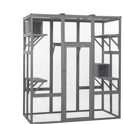 Très grande cage à chat - Gris